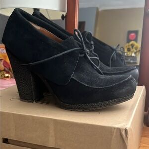 Nine West Women's Black Suede Heeled Shoes
